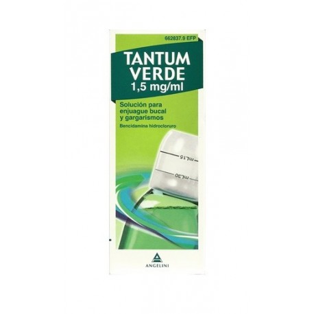 TANTUM VERDE 1,5 mg/ml SOLUCION PARA GARGARISMOS Y ENJUAGUE BUCAL
