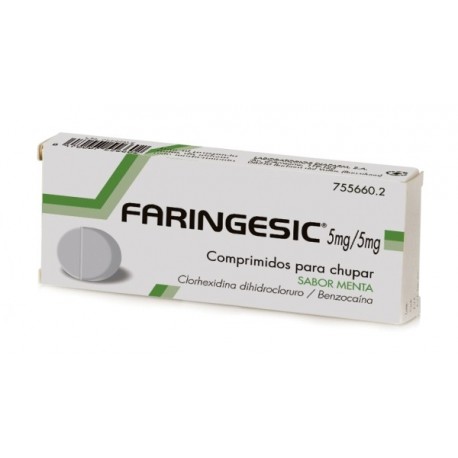 FARINGESIC 5 mg/5 mg COMPRIMIDOS PARA CHUPAR SABOR MENTA