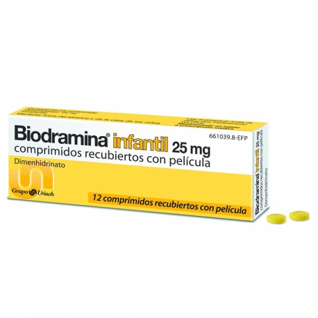 BIODRAMINA INFANTIL 25 mg COMPRIMIDOS RECUBIERTOS CON PELICULA