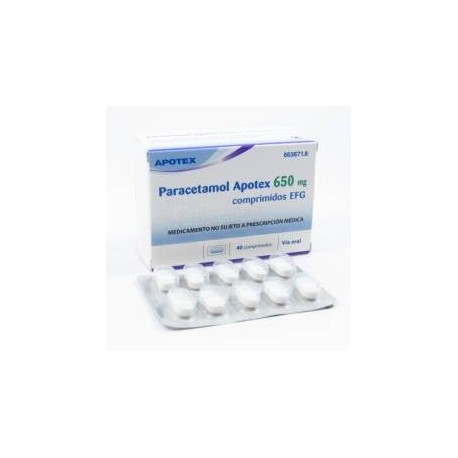 paracetamol apotex efg (650 mg 20 comprimidos )