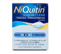 NIQUITIN CLEAR (14 MG/24 H 7 PARCHES TRANSDERMICOS 78 MG )