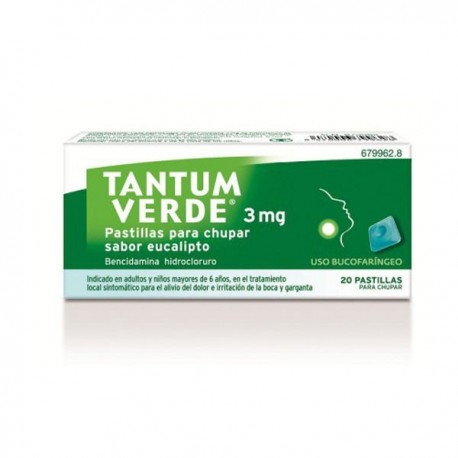 TANTUM VERDE 3 mg PASTILLAS PARA CHUPAR SABOR EUCALIPTO