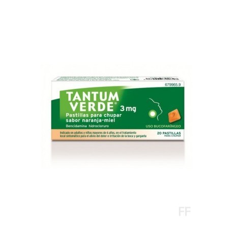 TANTUM VERDE 3 mg PASTILLAS PARA CHUPAR SABOR NARANJA-MIEL