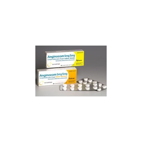 ANGINOCOM 5 mg/ 5 mg COMPRIMIDOS PARA CHUPAR SABOR NARANJA