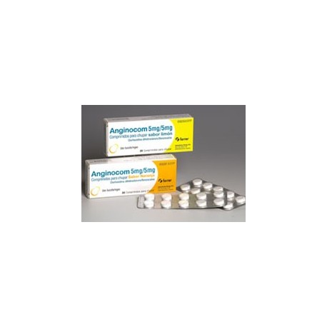 ANGINOCOM 5 mg/5 mg COMPRIMIDOS PARA CHUPAR SABOR LIMON